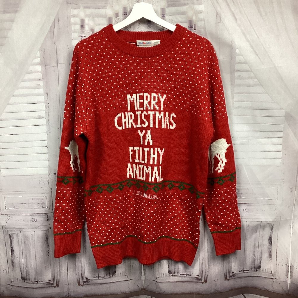 Merry Christmas Ya Filthy Animal Home Alone Sweater L